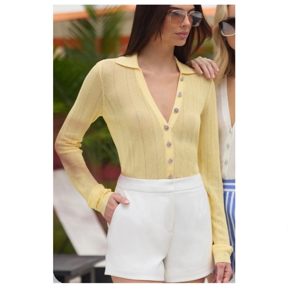 Generation Love Megan Yellow Button-Up Cardigan